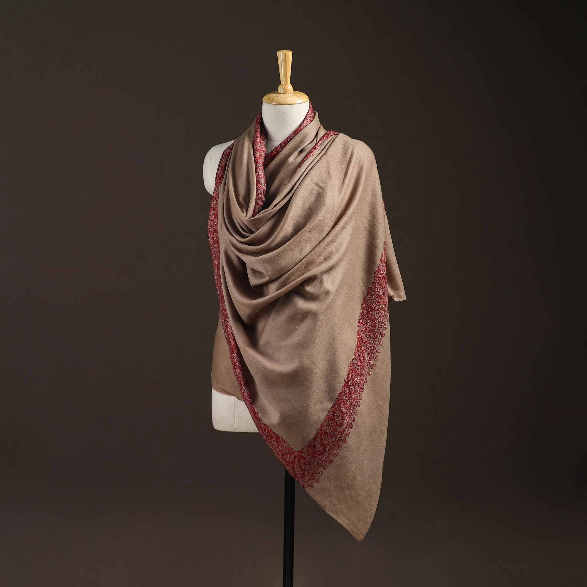 Jamawar Kani Shawl - Red and Gold